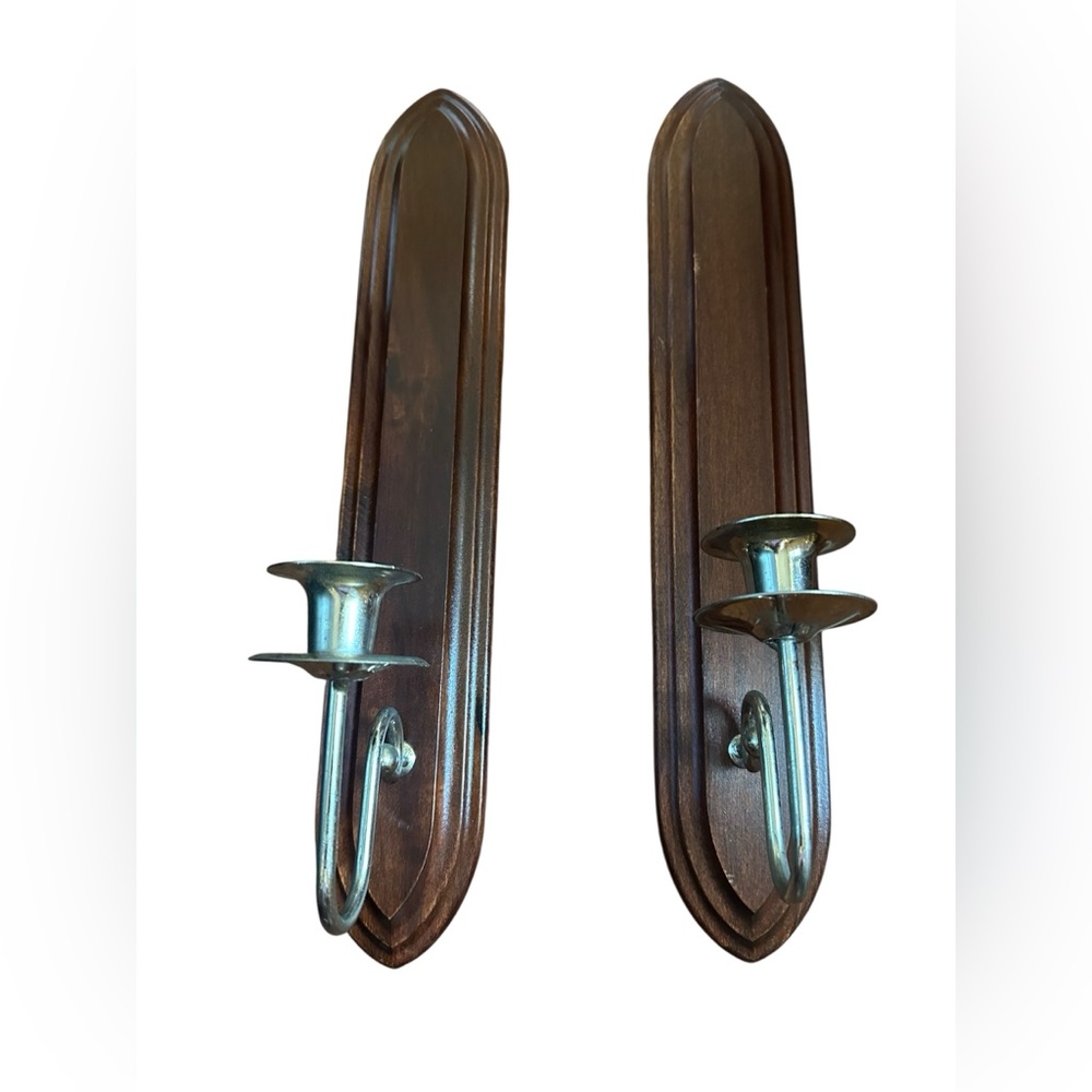 Home Interiors Brown and Silver Candle Holders